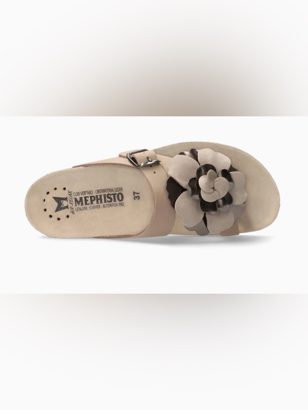 Mephisto Helen Floral Taupe Sandals 41